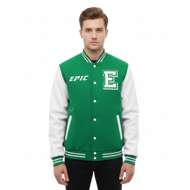 Green and White Varsity Jacket
