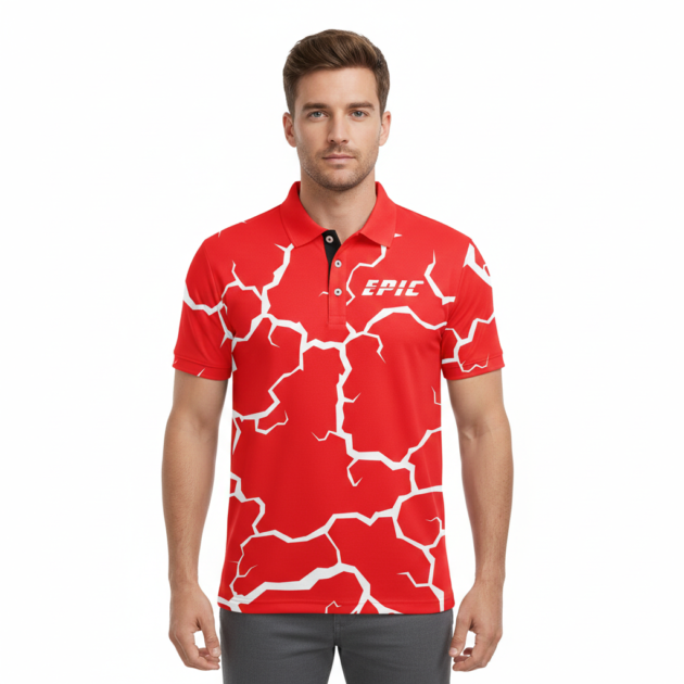 Red Cracks Polo Shirt