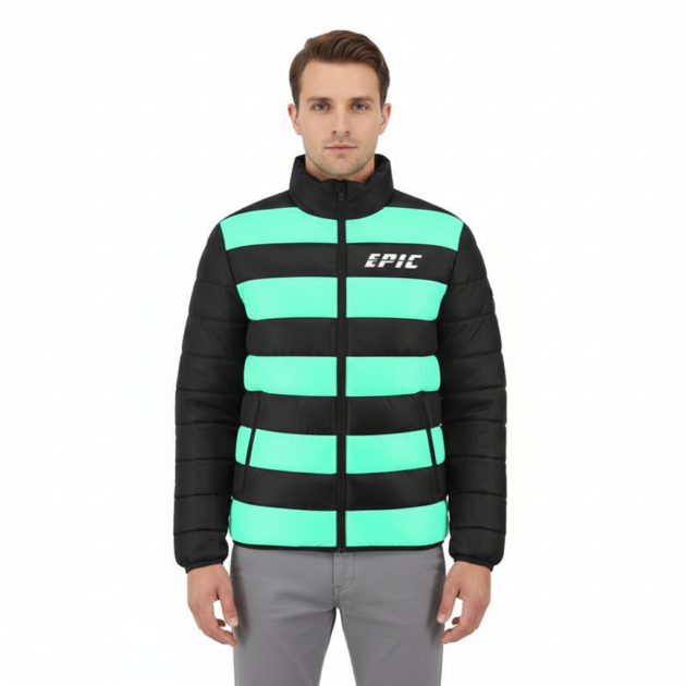 Lime Blue Mens Puffer Jacket