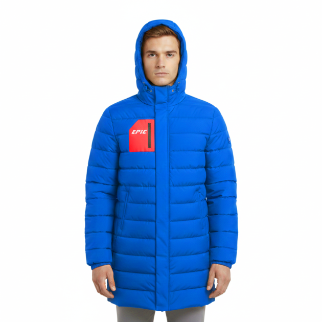 Blue Long Puffer Jacket