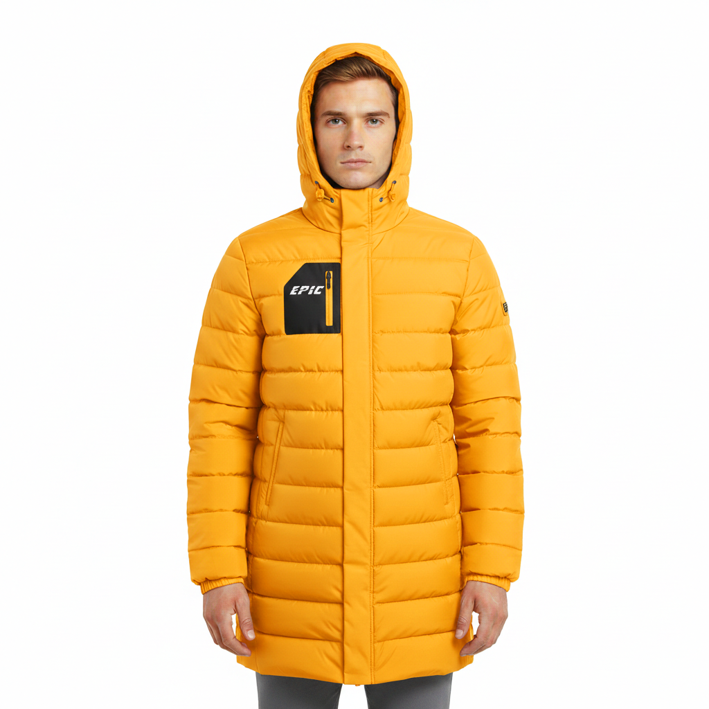 Yellow Long Puffer Jacket